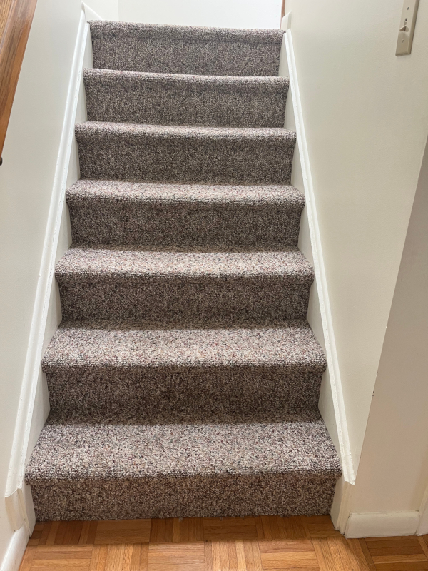 Stair carpet after our Low-Moisture Treatment